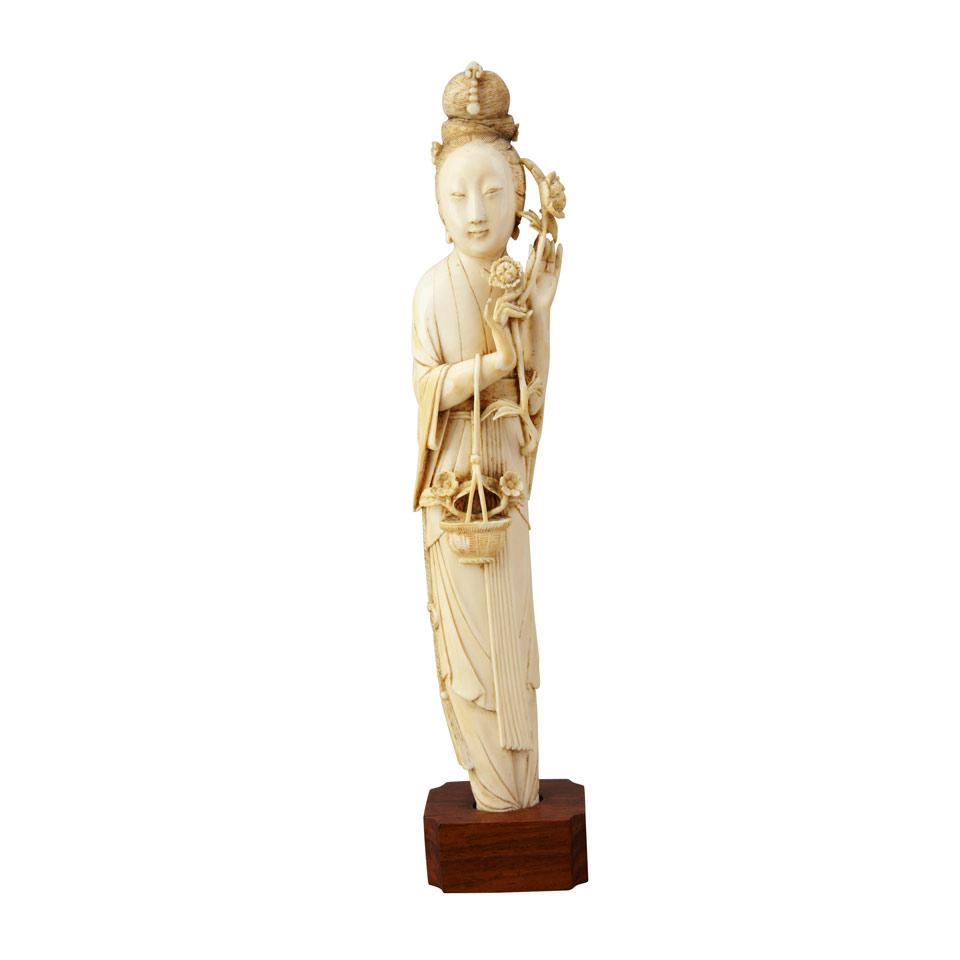 Ivory Carved Lady, 19th Century