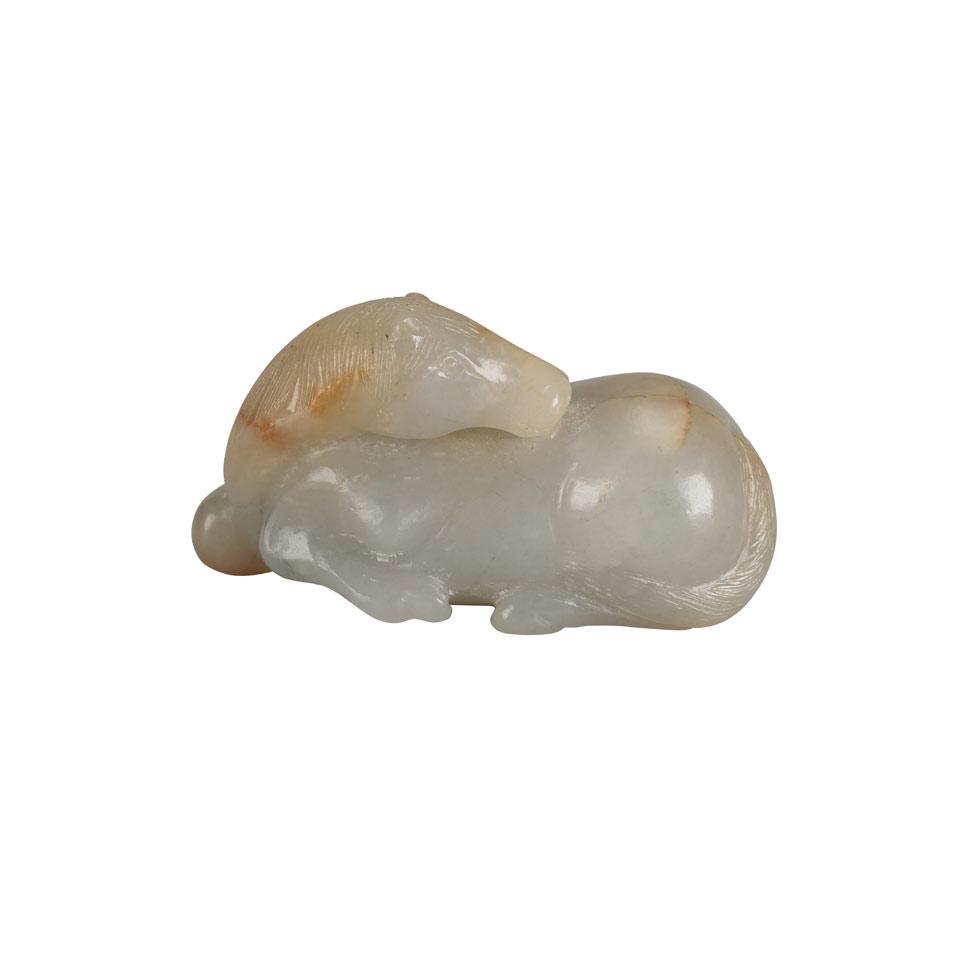 Small Grey Jade Horse Pebble, 18th/19th Century