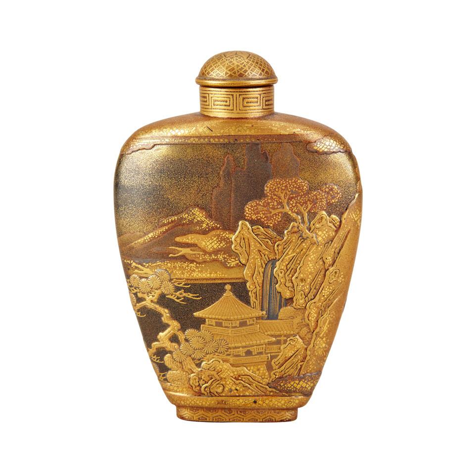 Rare Lacquer Snuff Bottle, Japan, Circa 1840-1880