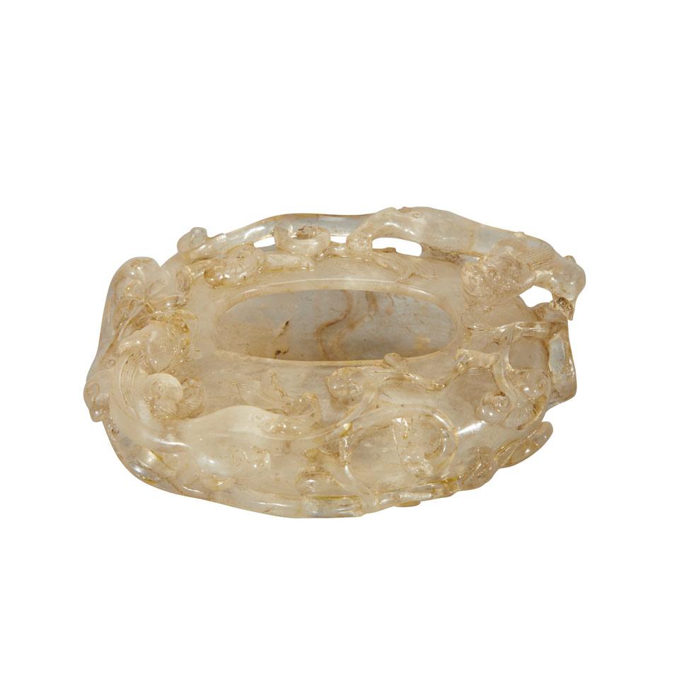 Rock Crystal Carved Bowl, 19th Century