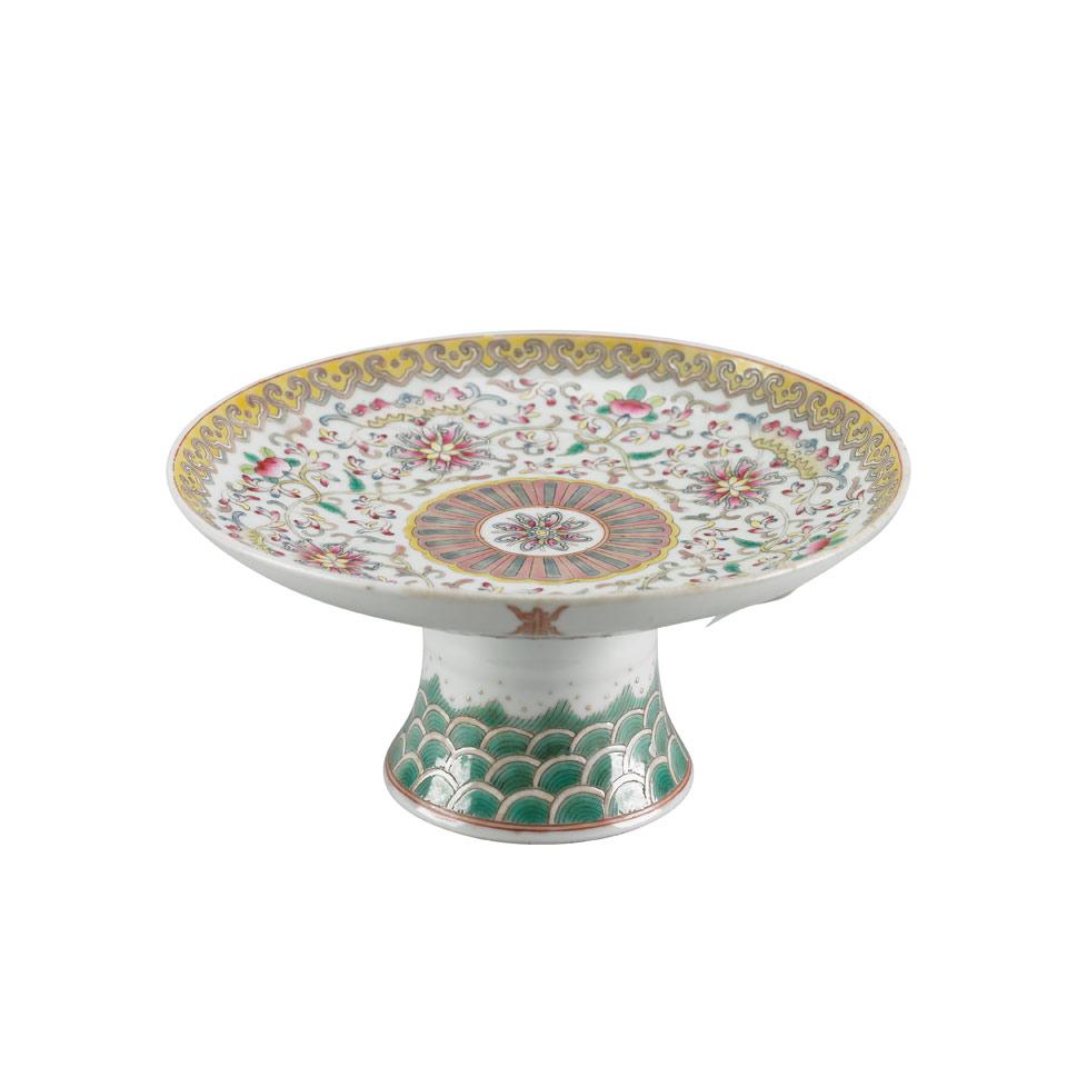 Famille Rose Footed Dish, Jiaqing Mark