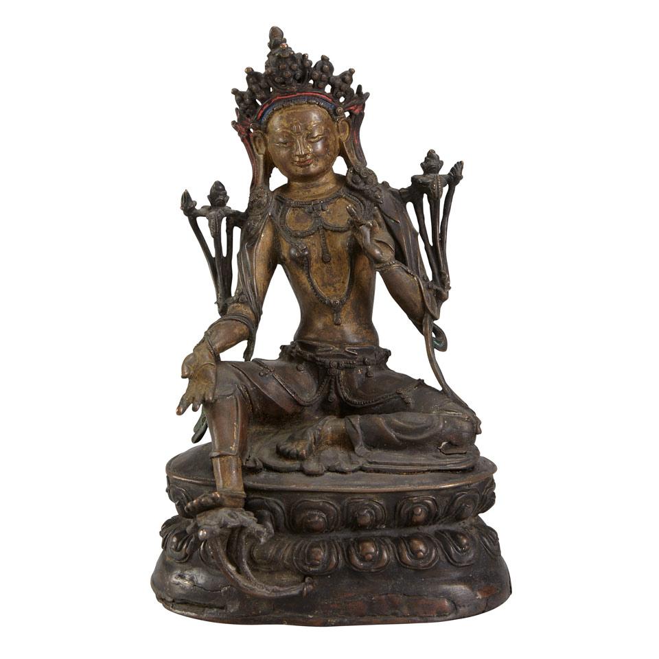 Bronze Seated Figure of Tara, 17th/18th Century, Tibet or Nepal