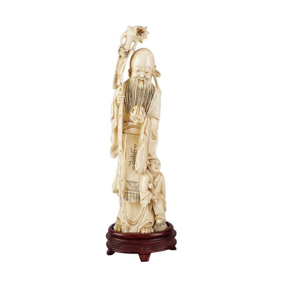 Ivory Carved Figure of an Immortal 