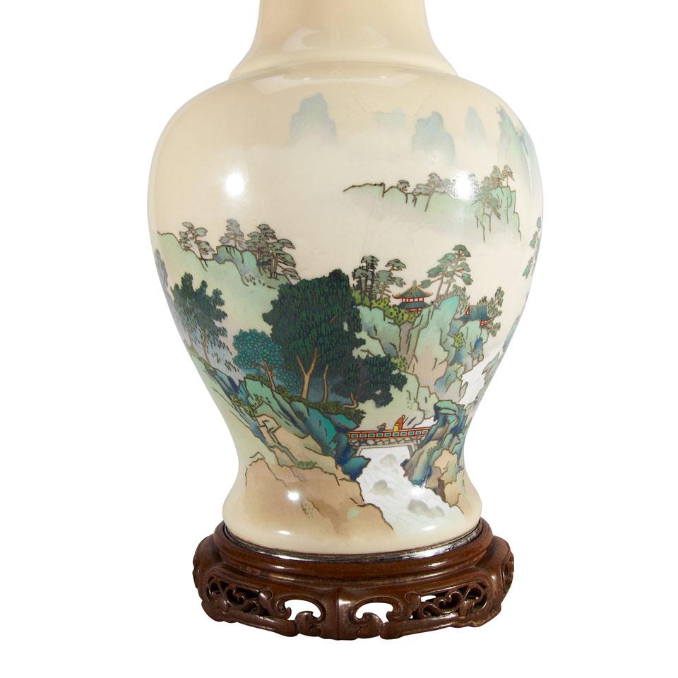 Cloisonné Enamel Landscape Vase, Ando School, Early 20th Century