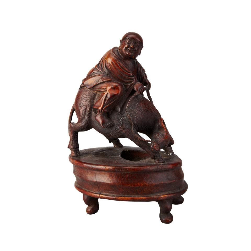 Bamboo Carved Boy and Water Buffalo