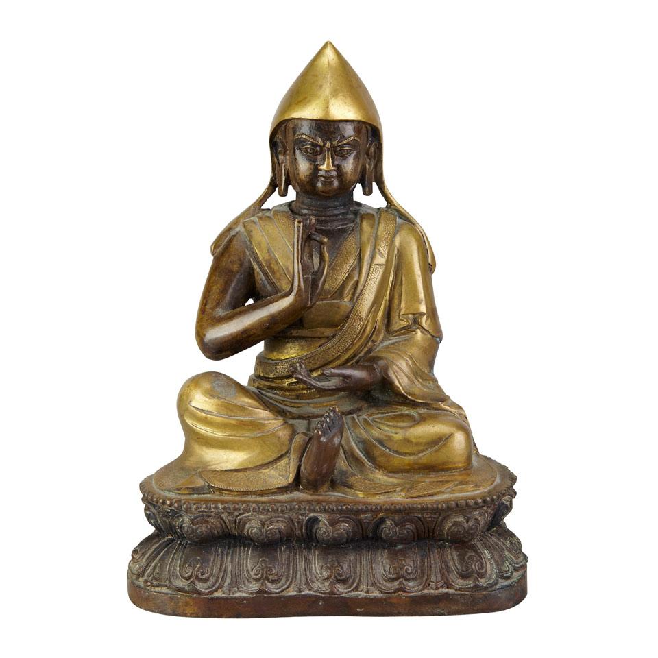 Seated Bronze Figure of a Lama, Tibet or Nepal