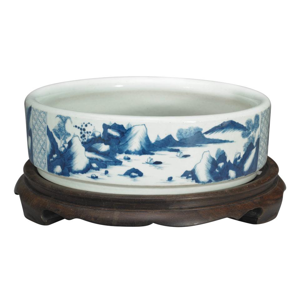 Blue and White Basin, 19th Century