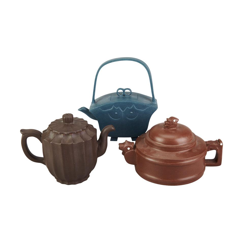 Three Yixing Teapots, First-Half 20th Century
