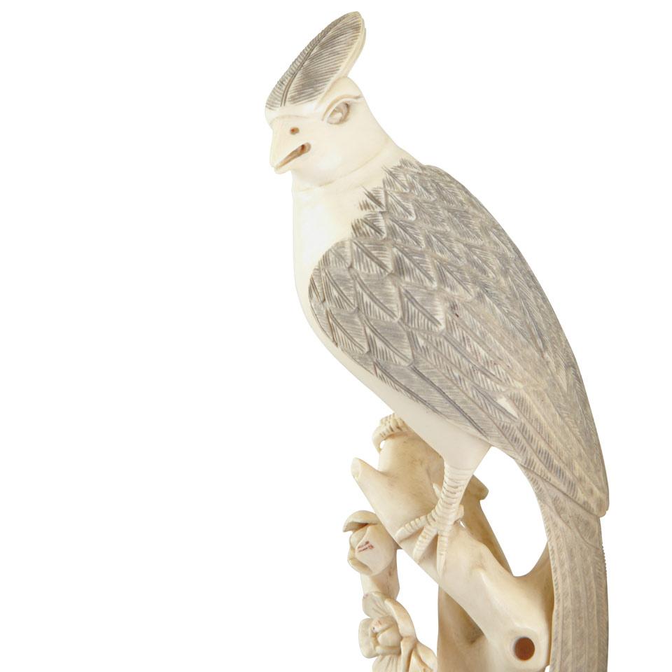 Pair of Ivory Carved Birds