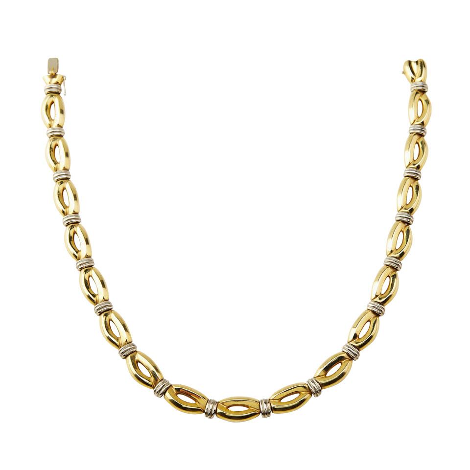 French 18k Yellow And White Gold Necklace