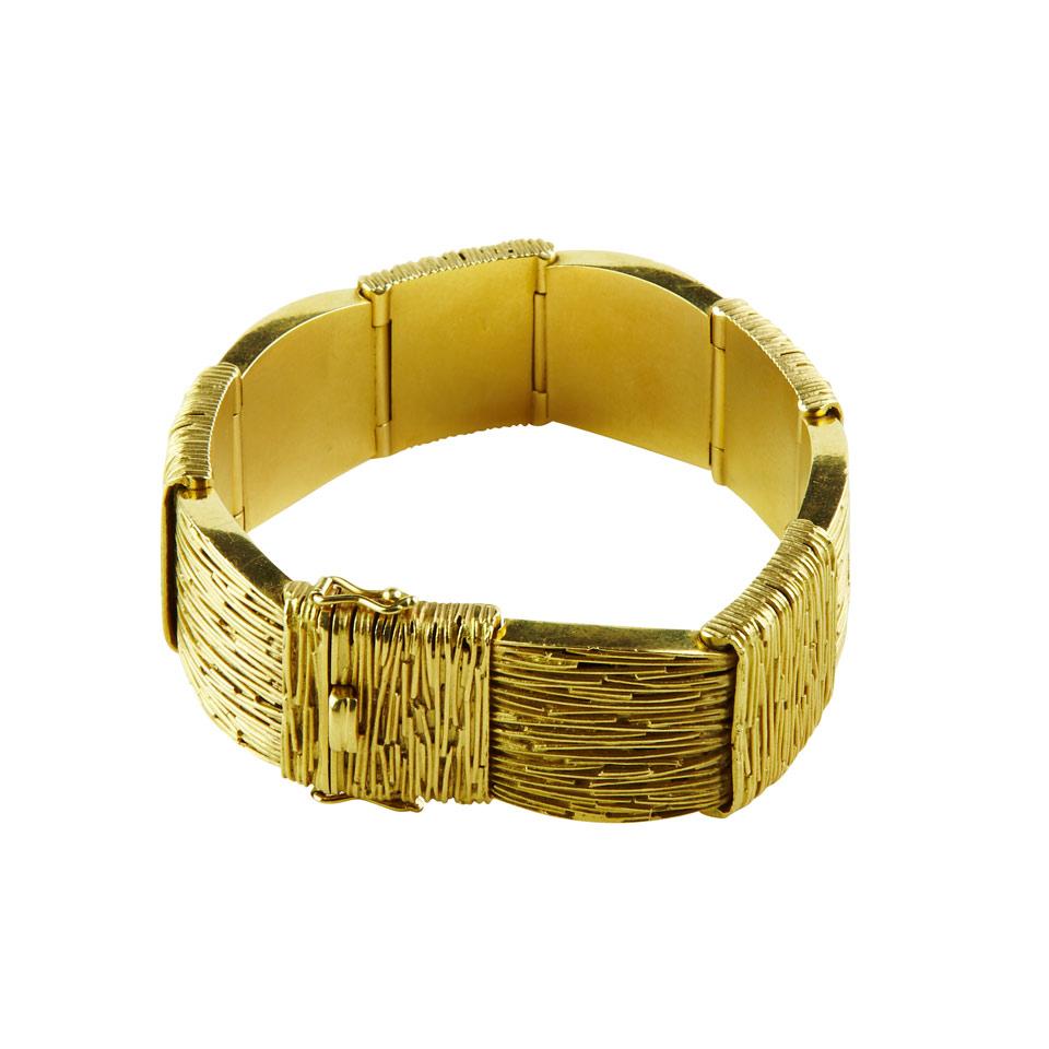 German 18k Yellow Gold Strap Bracelet