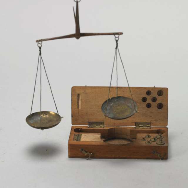 Early English Steel and Brass Apothecary Scale, 18th century