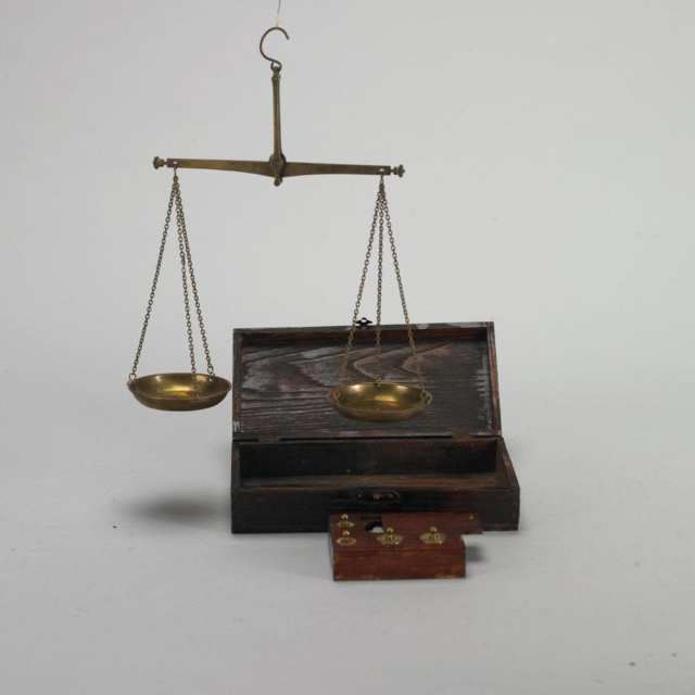 Two Sets English Apothecary Scales, 19th century