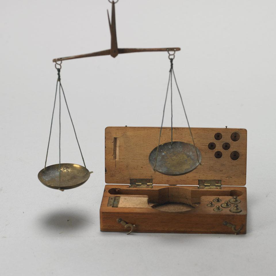 Early English Steel and Brass Apothecary Scale, 18th century