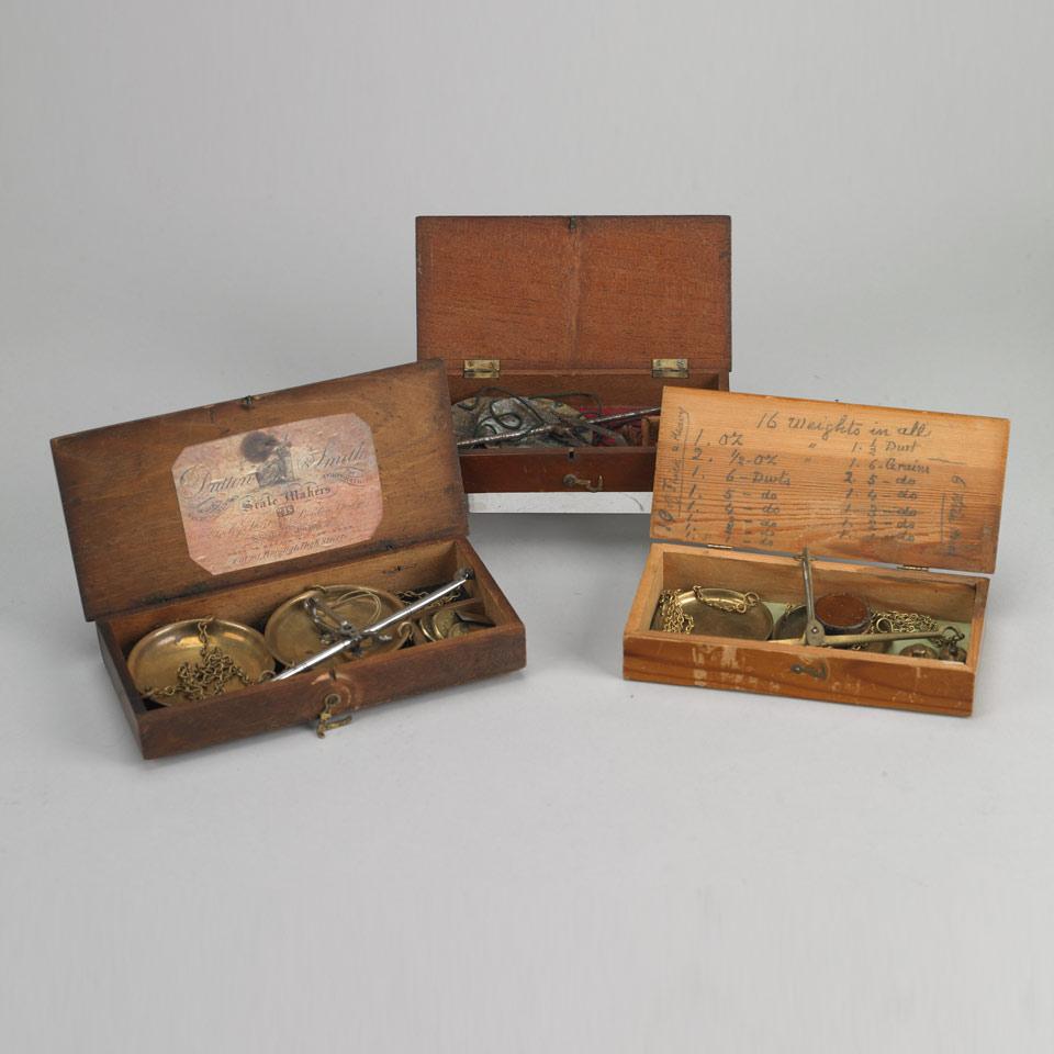 Three English Apothecary and Coin Scales, 19th century