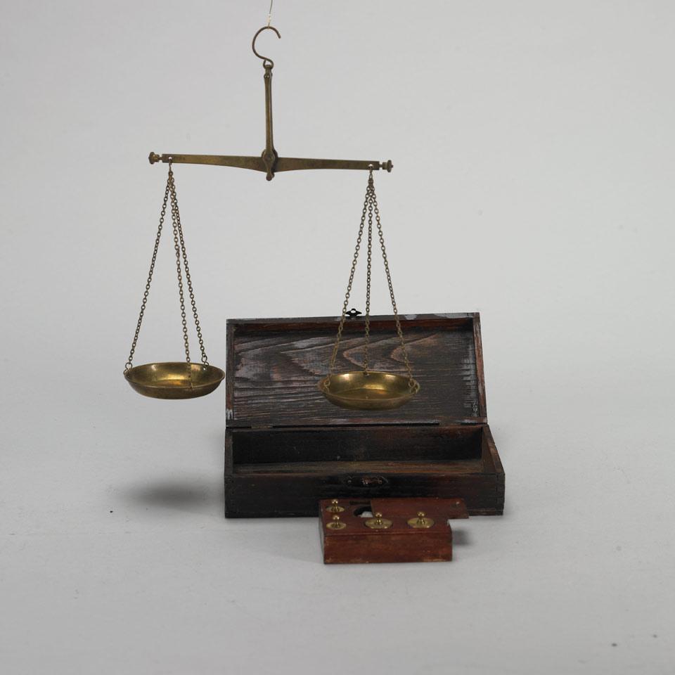 Two Sets English Apothecary Scales, 19th century