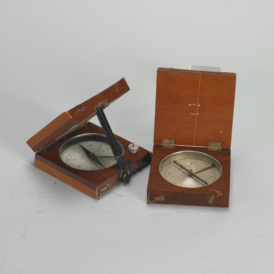 French Mahogany Alidade Marching Compass, Julien P, Friez & Sons, Paris, 19th century