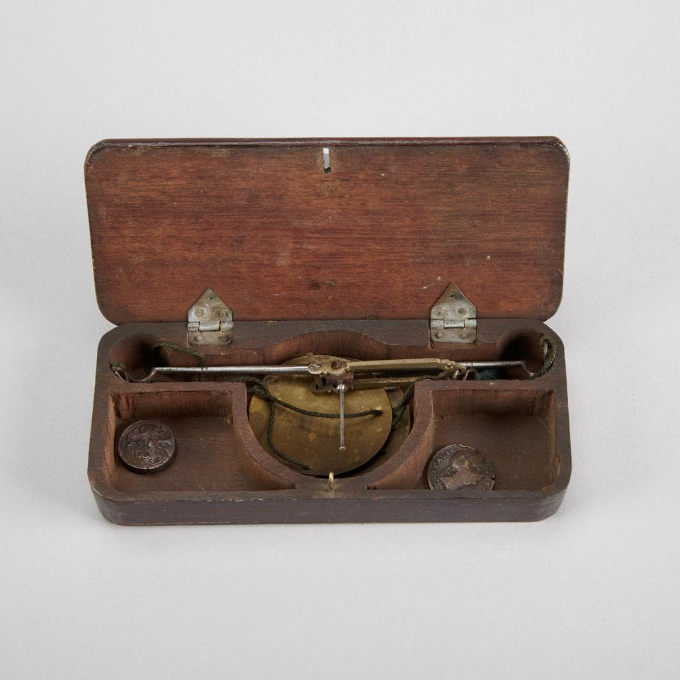 Continental Steel and Brass Coin Scale, 18th century