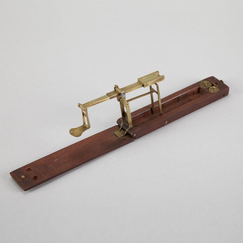 Georgian Mahogany and Brass Folding Coin Scale, 18th century