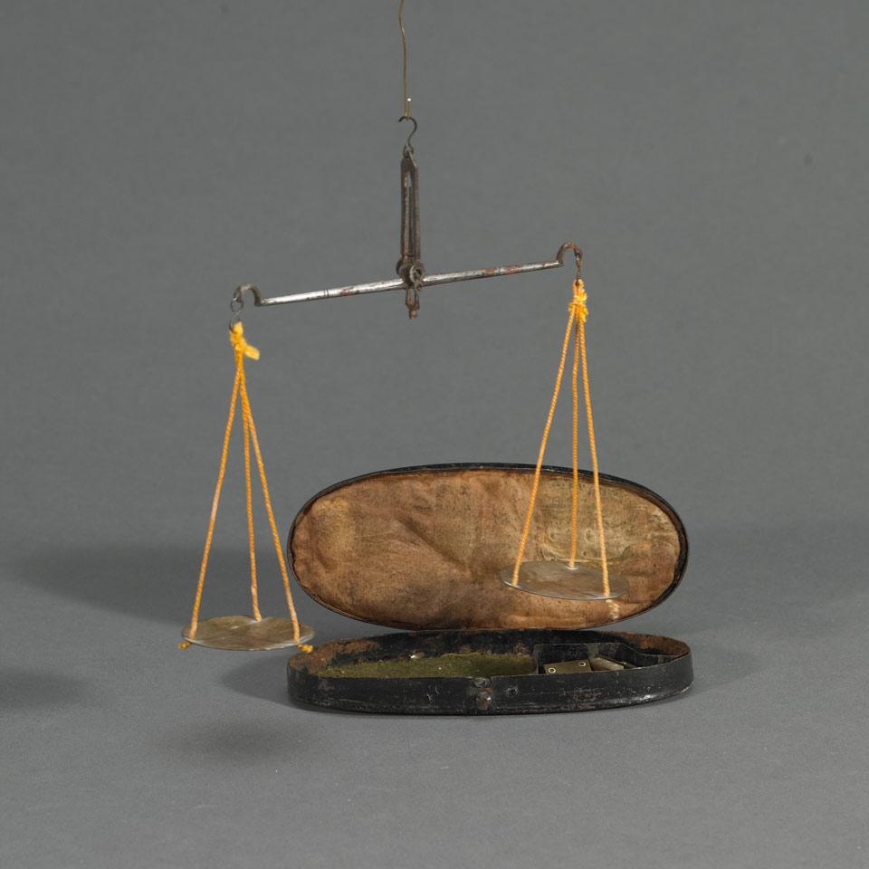 Georgian Steel and Brass Coin Balance Scale, 18th/19th century