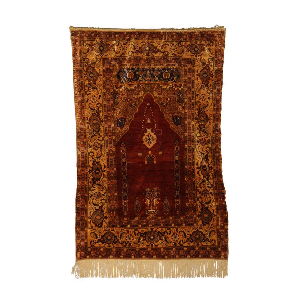 Fine Silk Anatolian Prayer Rug