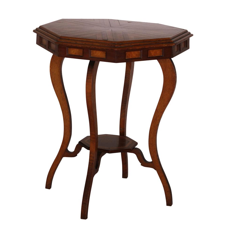 Victorian Mahogany Parquetry Octagonal Side Table