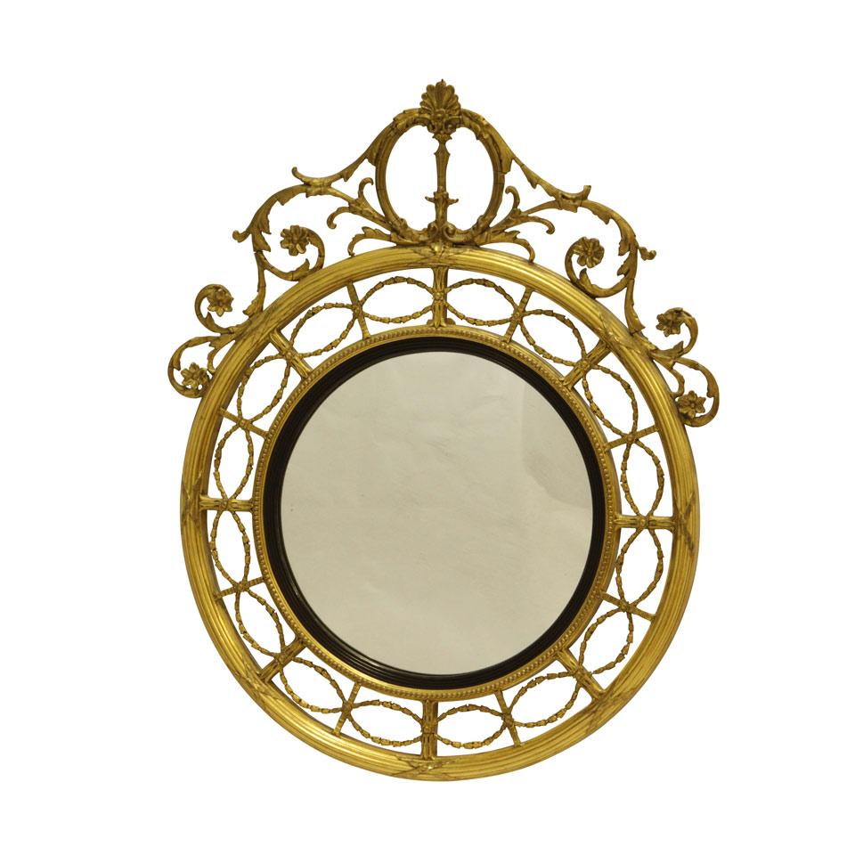 Adam Style Giltwood Convex Mirror, 19th century