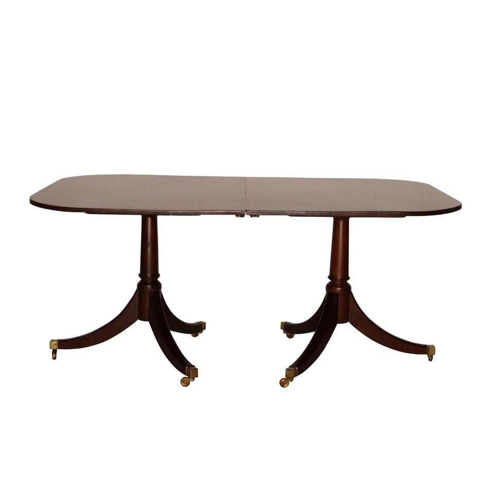 Georgian Style Mahogany Triple Pedestal Dining Table with three extension leaves