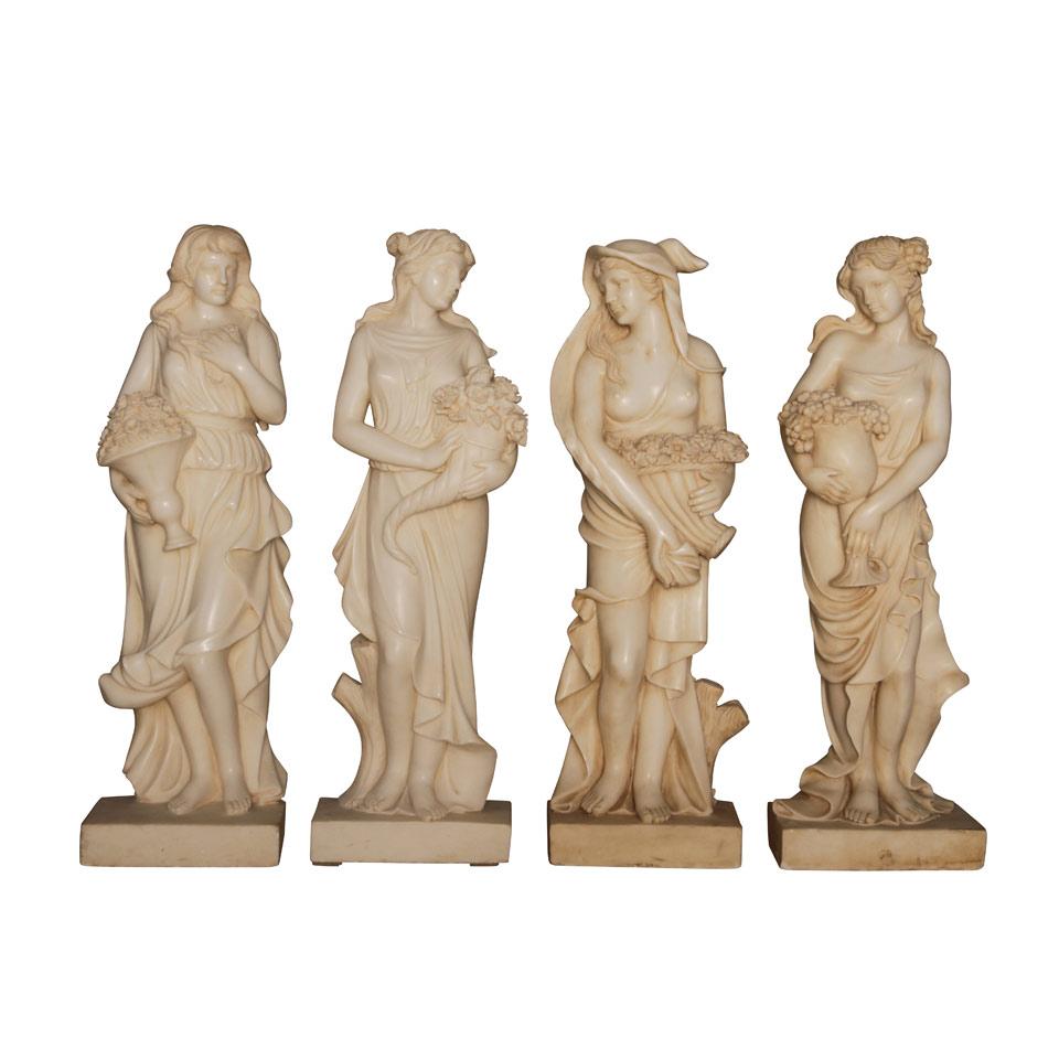 Group of Four Italian Alabaster Figures of the Four Seasons