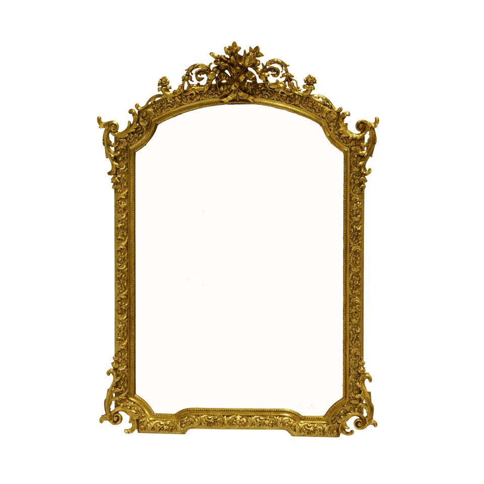 Italian Giltwood Overmantel Mirror, 19th century