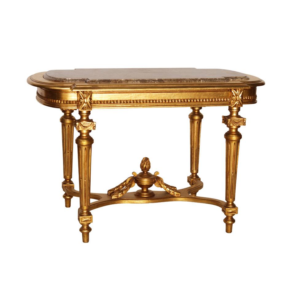 Italian Giltwood Centre Table with inset marble top
