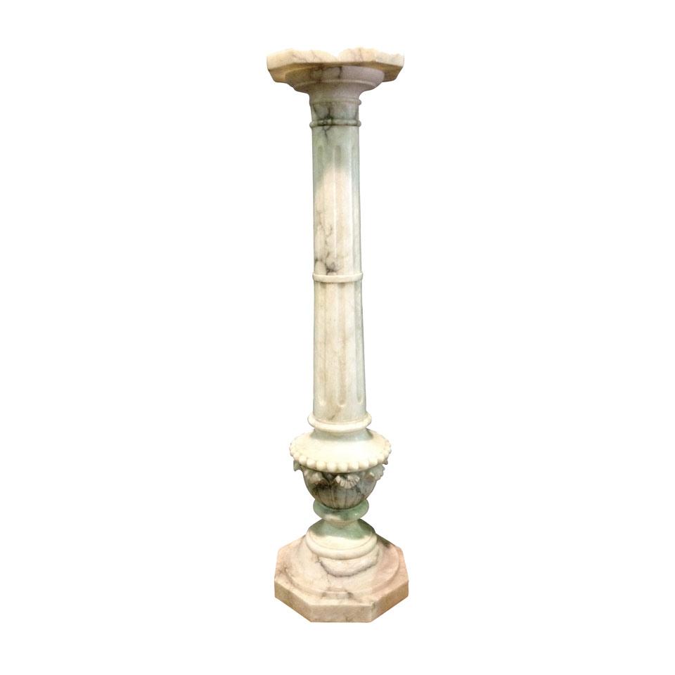 Italian Alabaster Fluted Columnar Pedestal