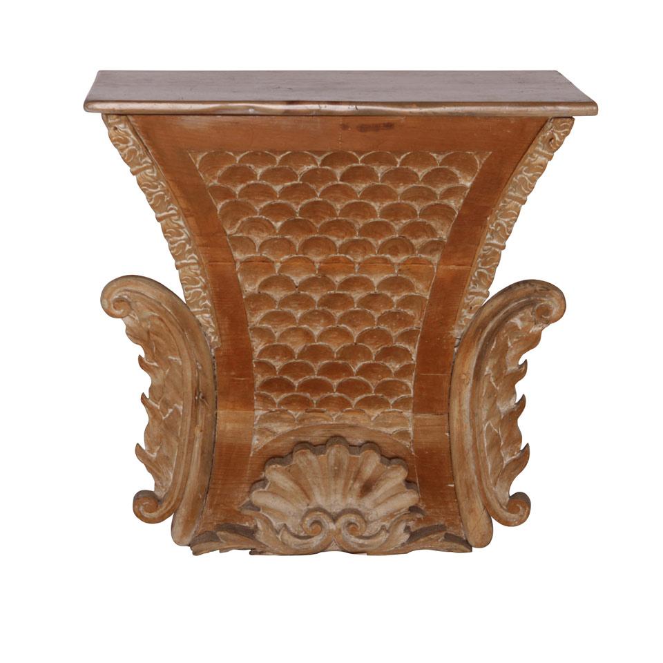 Pine Shell Carved Console Table