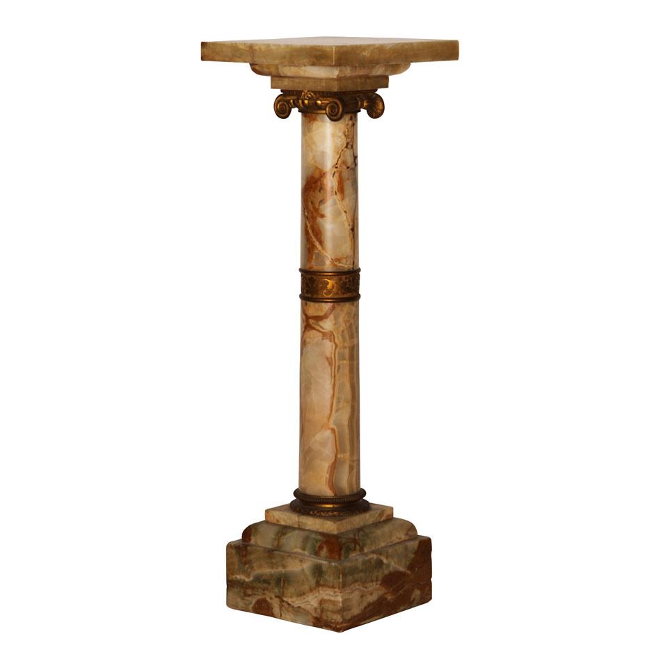 Onyx Ormolu Banded Pedestal Stand