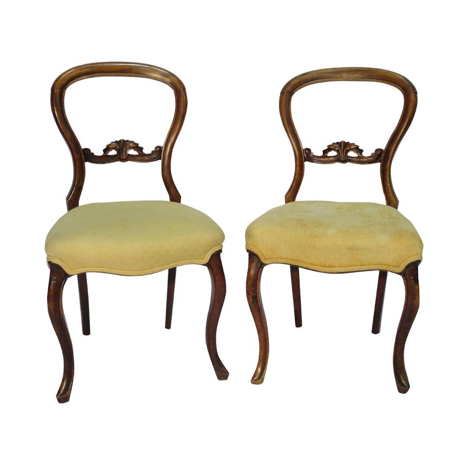 Pair of Victorian Mahogany Balloon Back Side Chairs