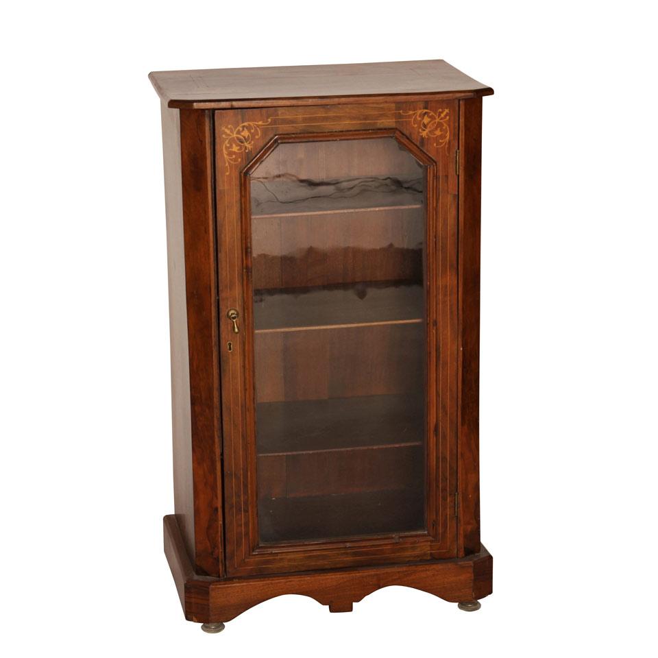 Late Victorian Rosewood and Marquetry Vitrine Cabinet