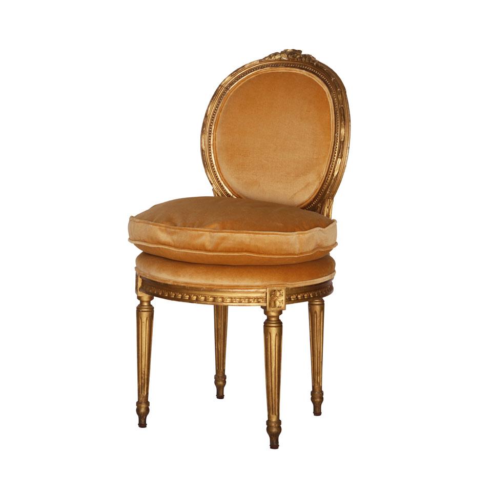 Louis XVI Style Giltwood Chaise