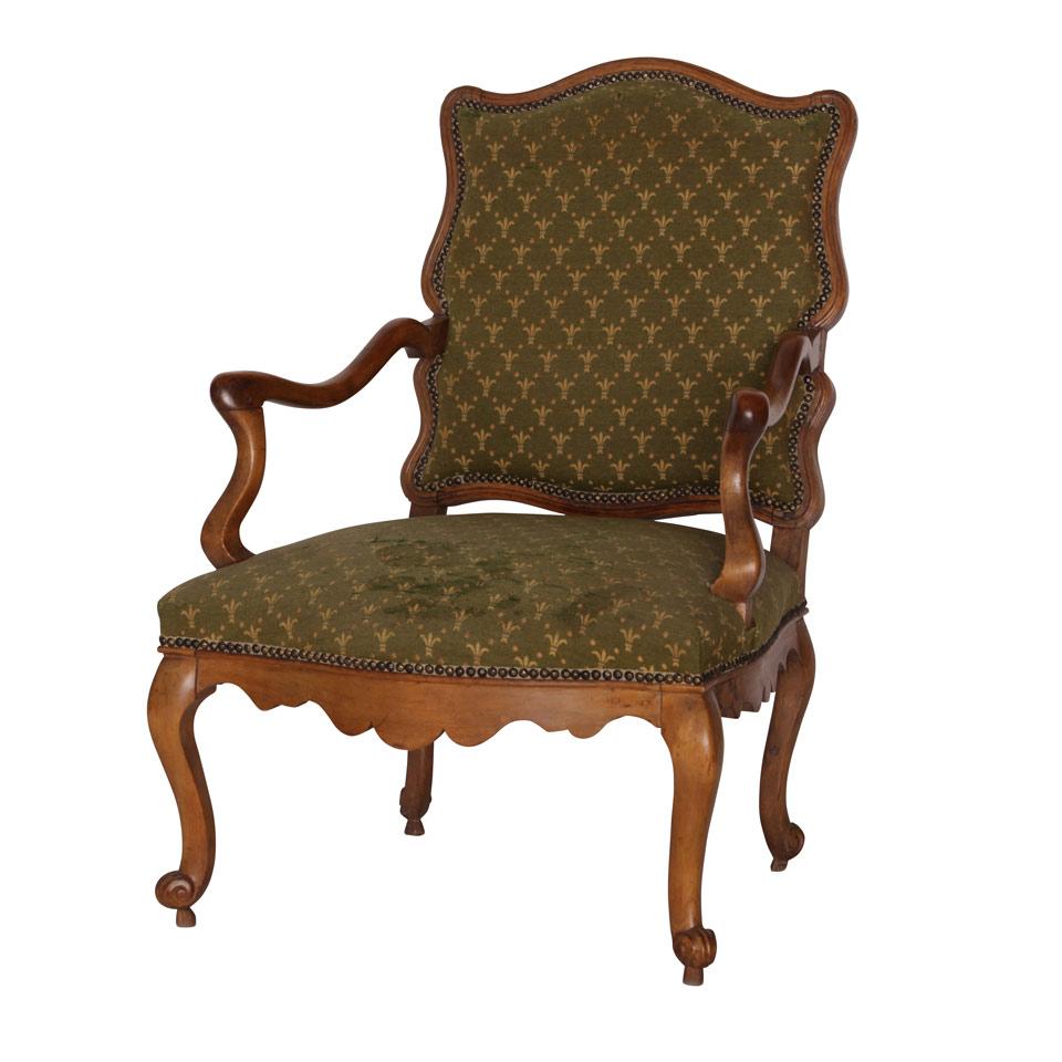 Nineteenth Century Fruitwood Upholstered Fauteiul