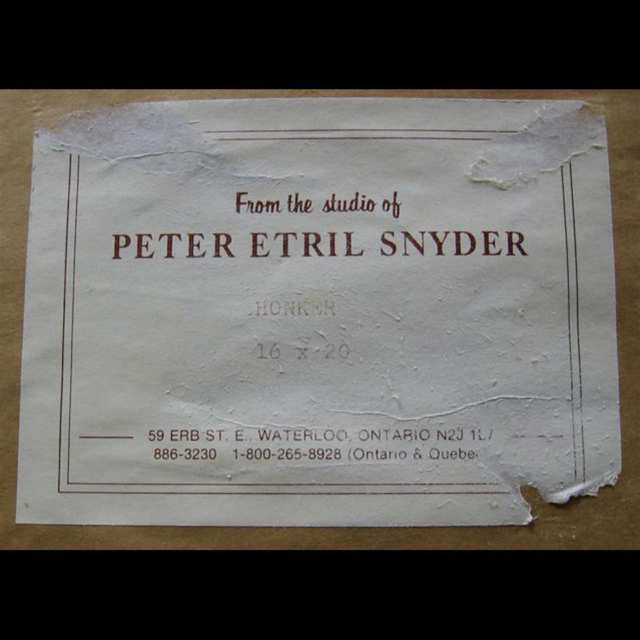 PETER ETRIL SNYDER (CANADIAN, 1944-)