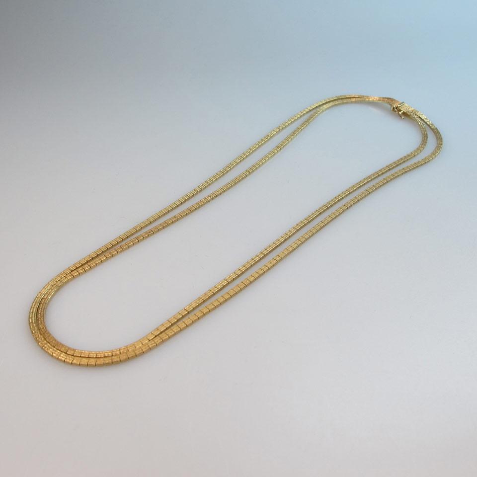 14k Yellow Gold Double Strand Serpentine Necklace