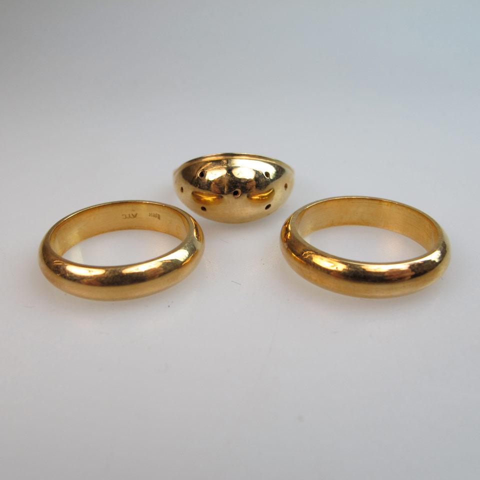 3 x 18k Yellow Gold Bands