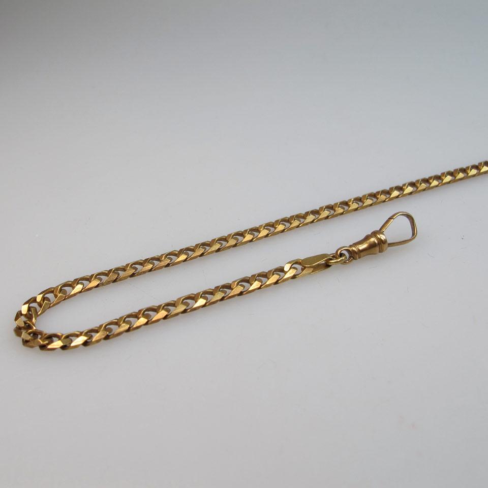 18k Yellow Gold Curb Link Watch Chain