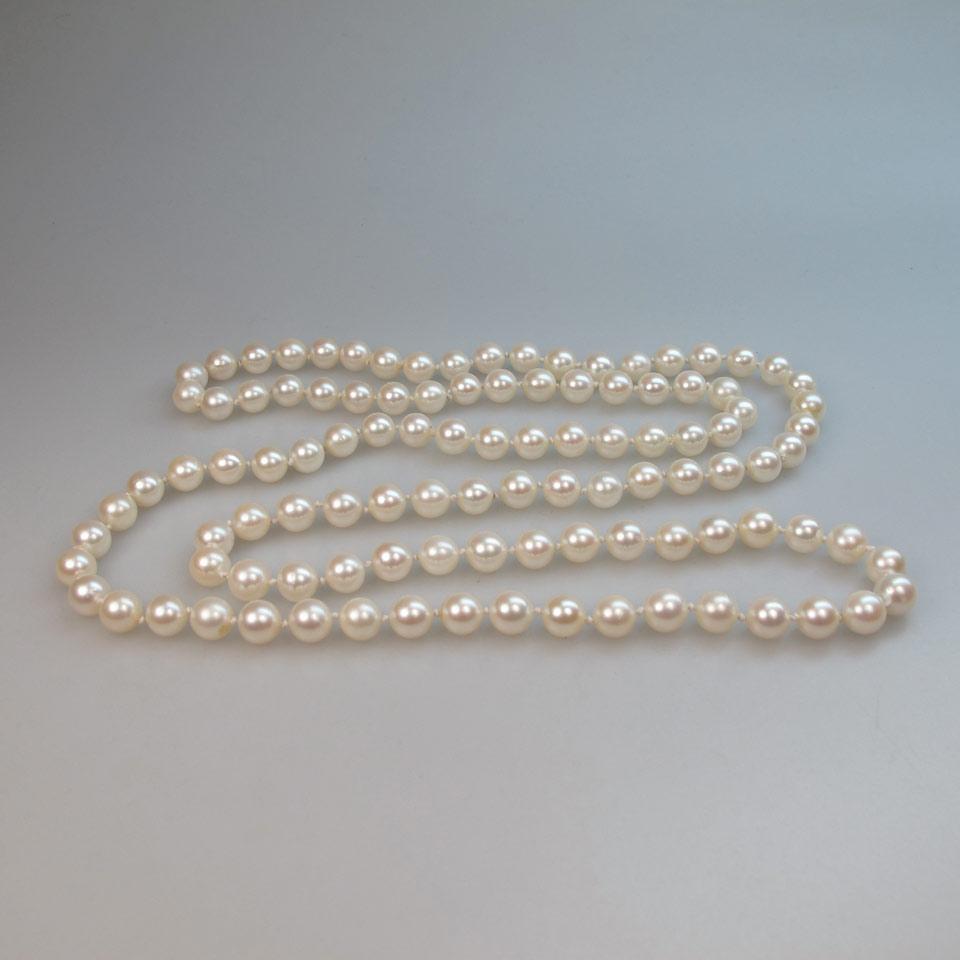 Single Endless Strand Of Cultured Pearls