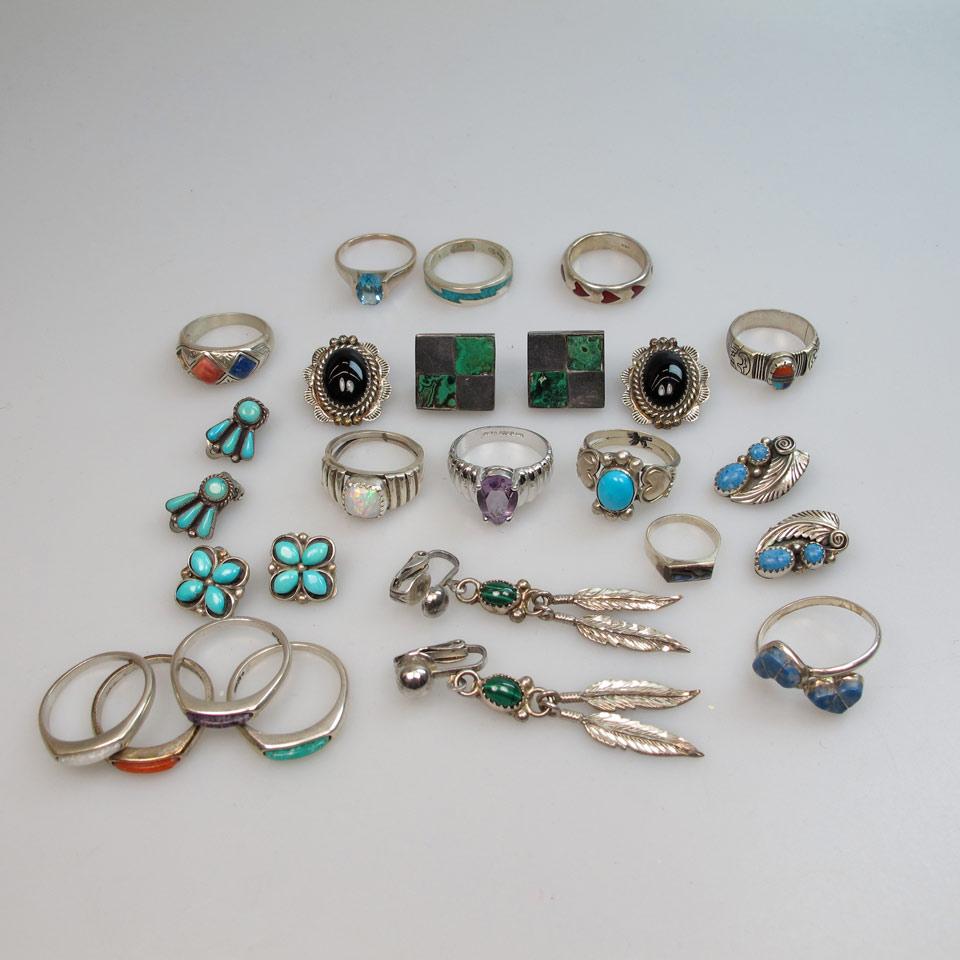 Small Quantity Of Silver Rings And Jewellery