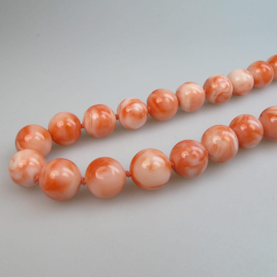 Single Endless Strand Of Coral Beads