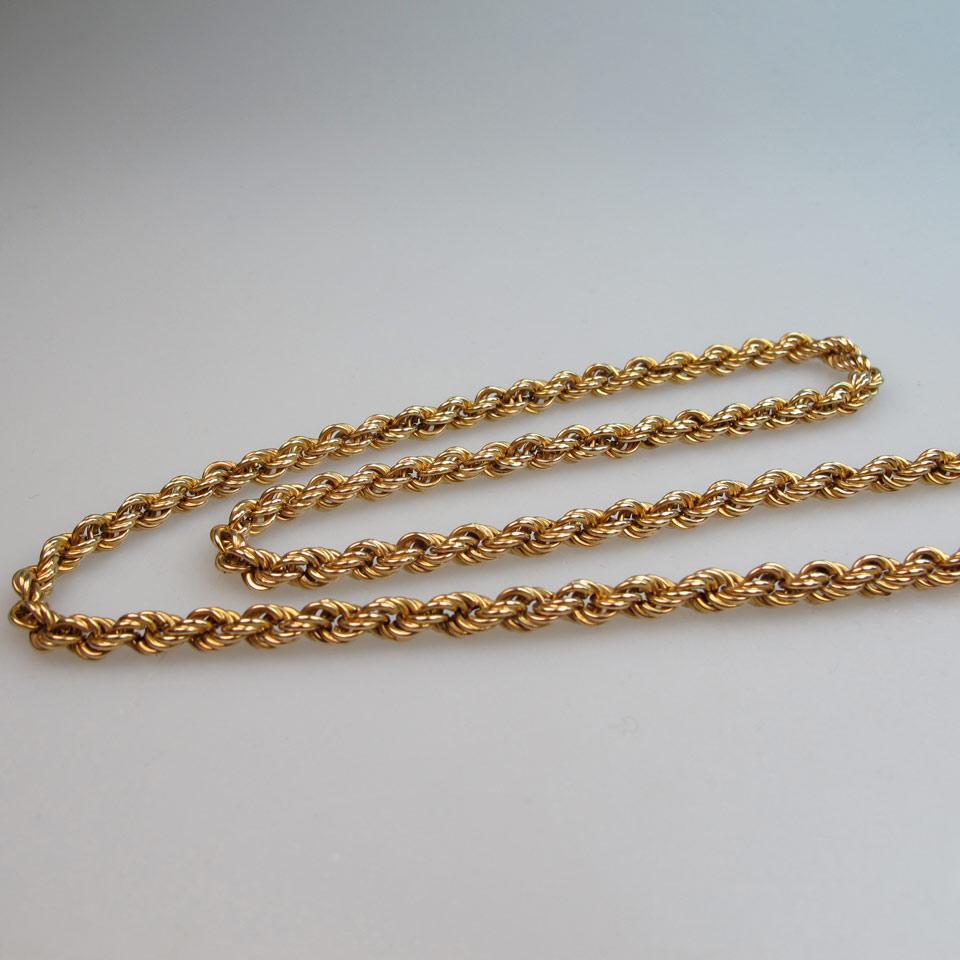 Italian 14k Yellow Gold Rope Chain