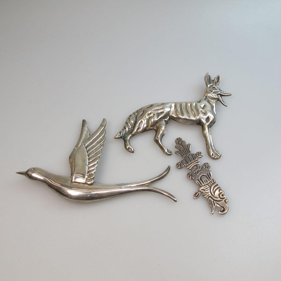 2 Mexican Silver Brooches