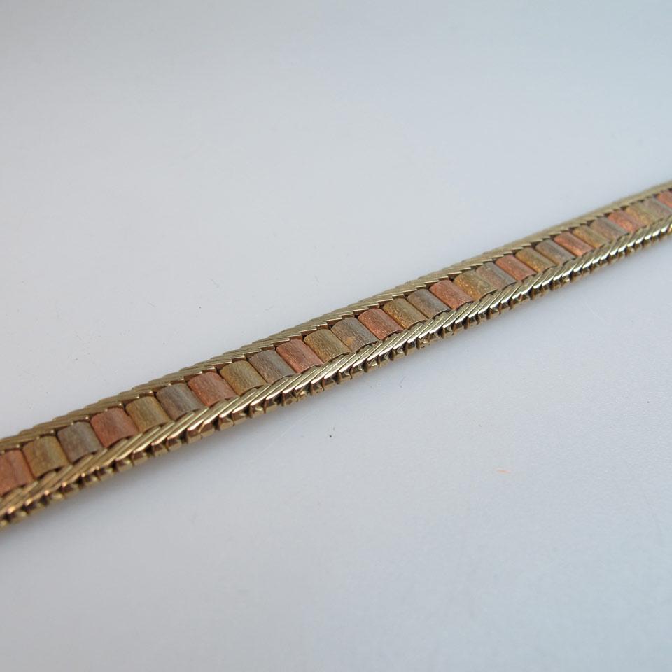 Italian 14k Three Colour Gold Bracelet