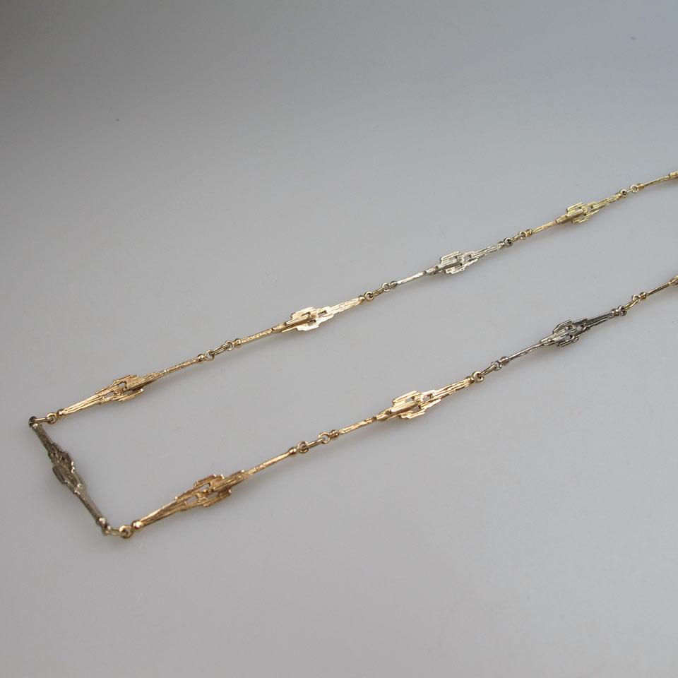 Endless 18k Yellow And White Gold Abstract Bar Link Chain