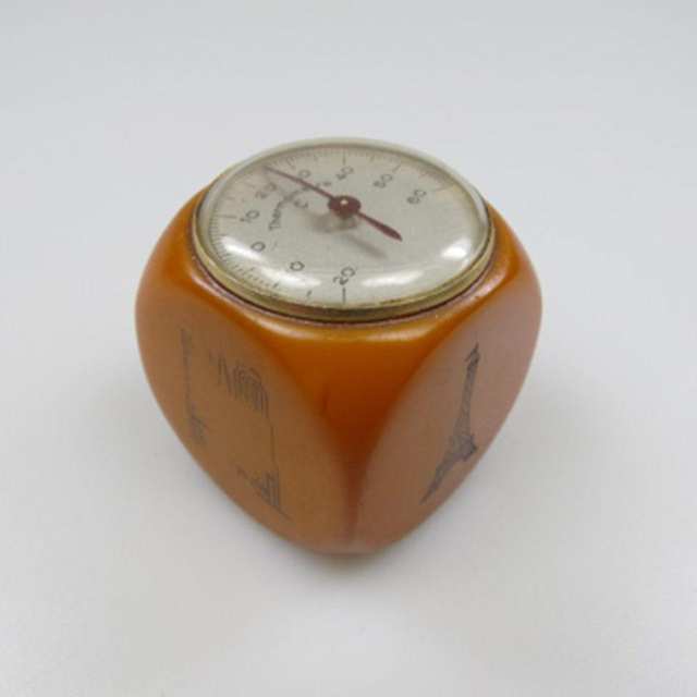 Butterscotch Bakelite Desk Thermometer